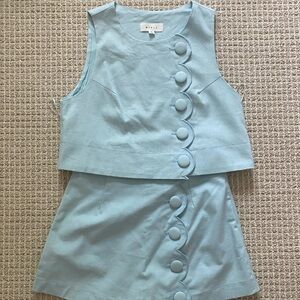 Light blue 2 piece Mable scalloped set